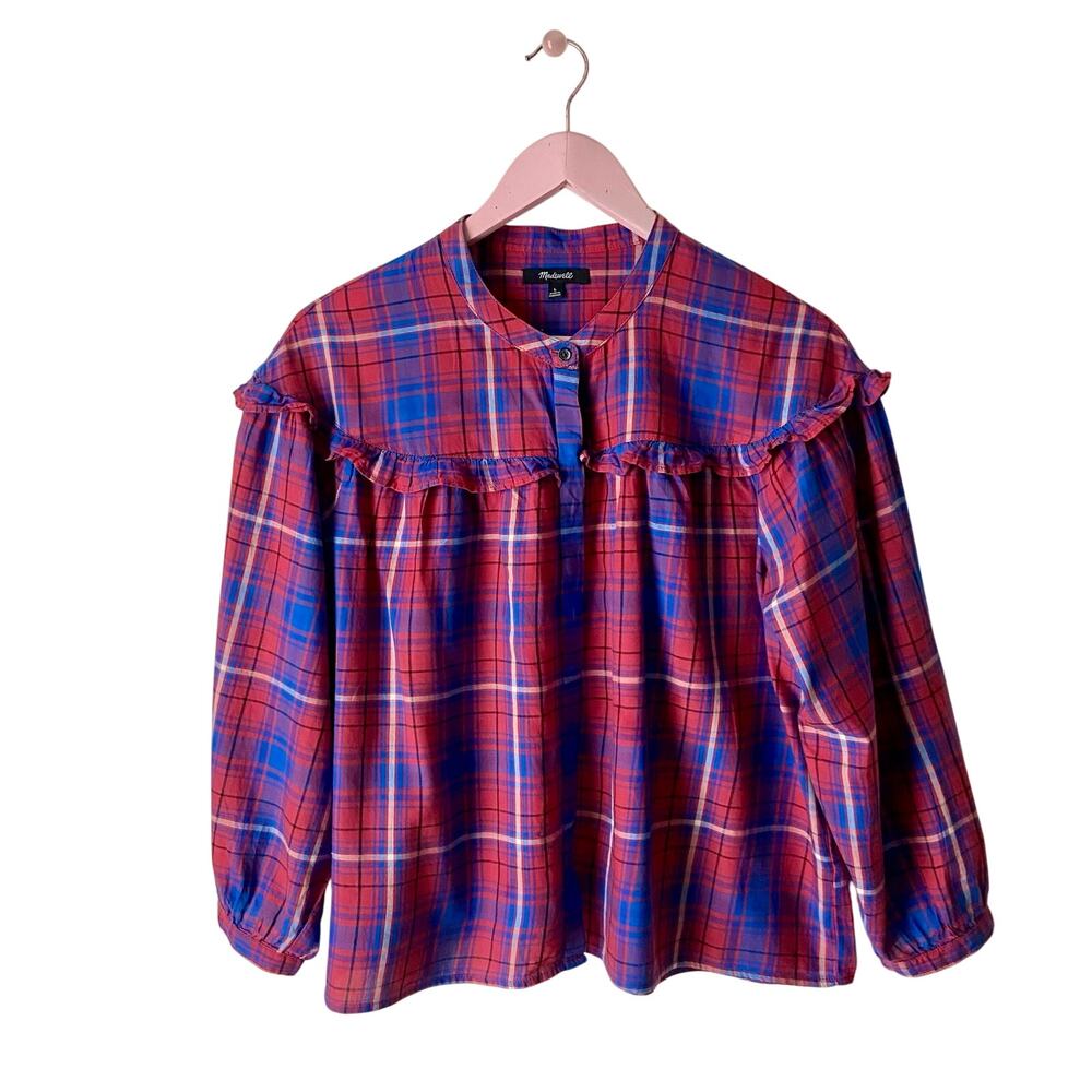 Madewell Plaid Cotton Blouse